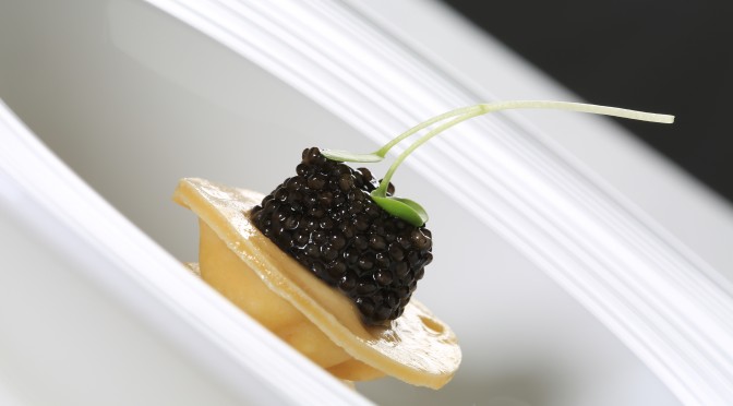 Ravioli of Prawns and Caviar. Raviole de Langoustine de Bretagne au Caviar Petrossian