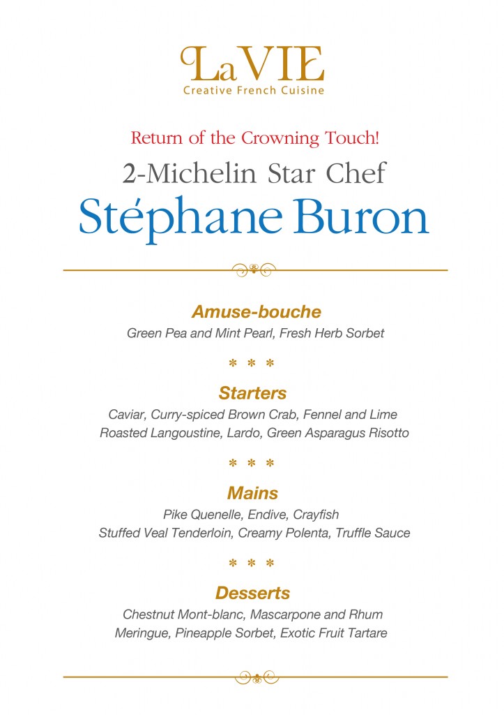 2-Michelin Star Chef Stéphane Buron (Menu P1)