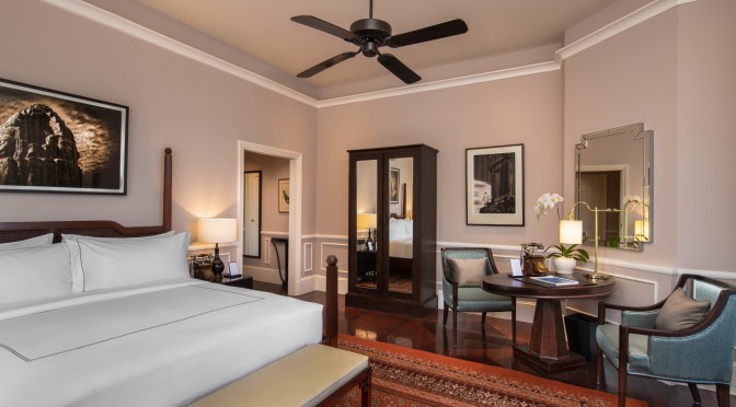Raffles Grand Hotel d_Angkor_s newly renovated Landmark Room features vi...