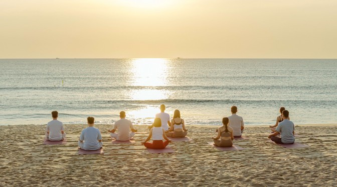 Yoga by the beach
